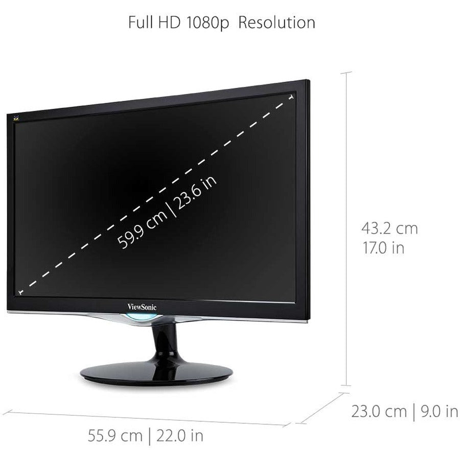 ViewSonic 24 Inch 2ms 60Hz Gaming Monitor with HDMI DVI/ VGA