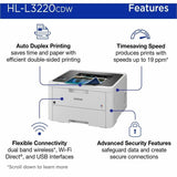 Brother HL-L3220CDW Wireless Compact Duplex Printer with Mobile Device Printing