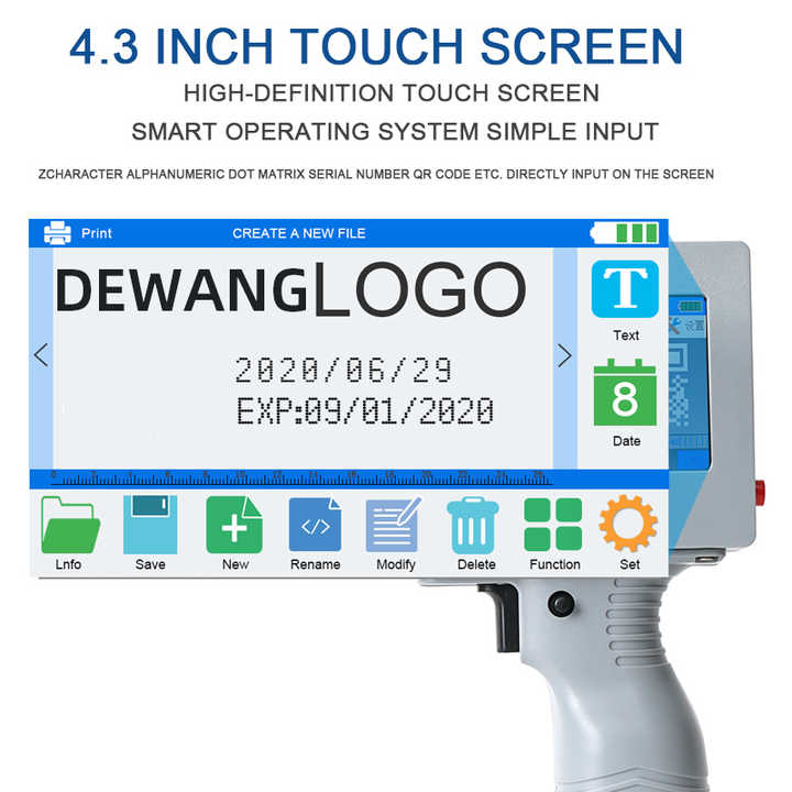 Handheld Portable Wireless 4.3-Inch Touch Screen Digital Inkjet Printer