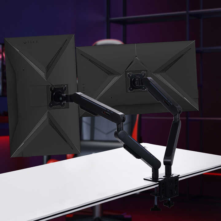 17"–32" Rotatable Adjustable Dual Monitor & Laptop Stand – Lift & Tilt LCD Arm