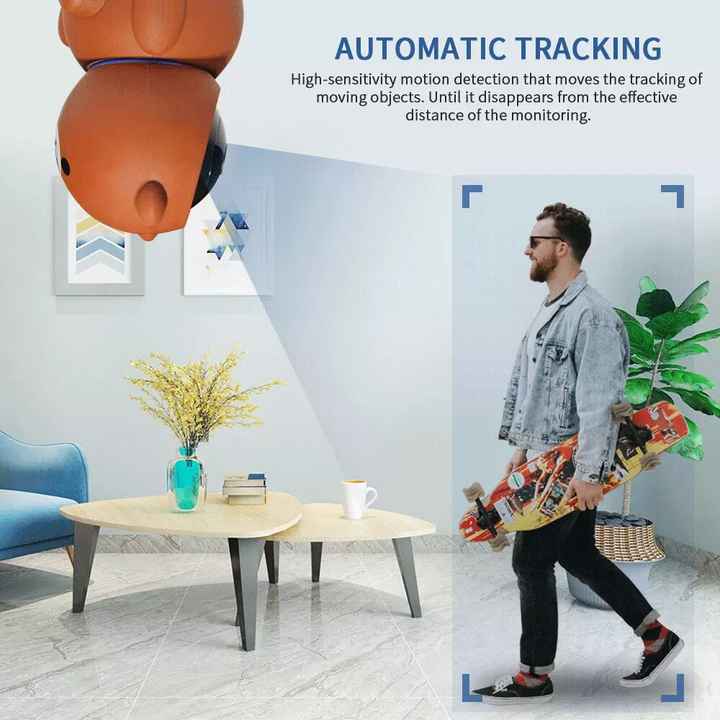 Wireless 360° Smart Home Camera 5MP with Auto Tracking – Bear Design