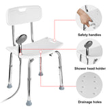 Medical Tool-Free Assembly Shower Chair with Removable Back Heavy Duty Shower Bench - LIVINGbasics