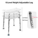 Medical Tool-Free Assembly Shower Chair with Removable Back Heavy Duty Shower Bench - LIVINGbasics
