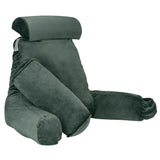 Memory Foam Reading Bed Rest Pillow with Cylindrical Pillow - PrimeCables