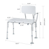 Transfer Bench for Tub, Bathtub Bench for Seniors, 5-Level Adjustable Height - LIVINGbasics