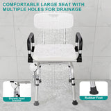LIVINGbasics Adjustable 360° Swivel Shower Chair with Flip-Up Armrests