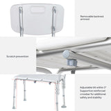 Transfer Bench for Tub, Bathtub Bench for Seniors, 5-Level Adjustable Height - LIVINGbasics