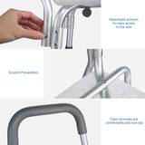 Aluminum Heavy-Duty Shower Chair with Detachable Armrest and Adjustable Height - LIVINGbasics