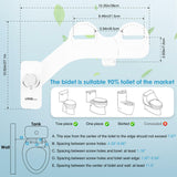 Ultra-Slim Bidet Attachment for Toilet Non-Electric Dual Nozzle Bidet - LIVINGbasics