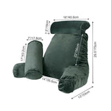 Memory Foam Reading Bed Rest Pillow with Cylindrical Pillow - PrimeCables