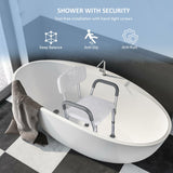 Aluminum Heavy-Duty Shower Chair with Detachable Armrest and Adjustable Height - LIVINGbasics